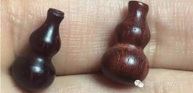 小叶紫檀葫芦的料质好坏对比